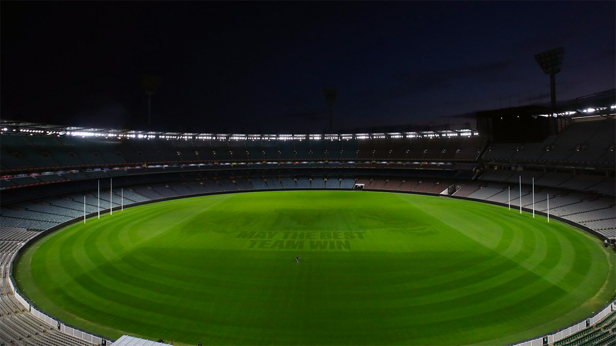 An empty MCG on AFL Grand Final day in 2020